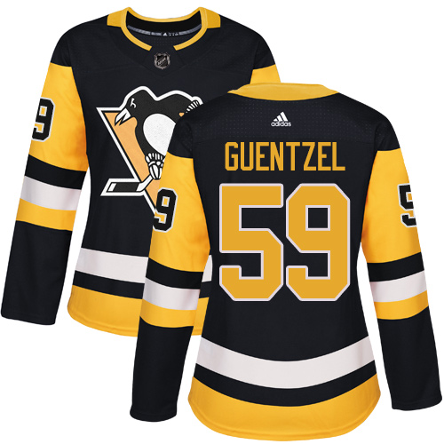 Adidas Penguins #59 Jake Guentzel Black Home Authentic Women's Stitched NHL Jersey